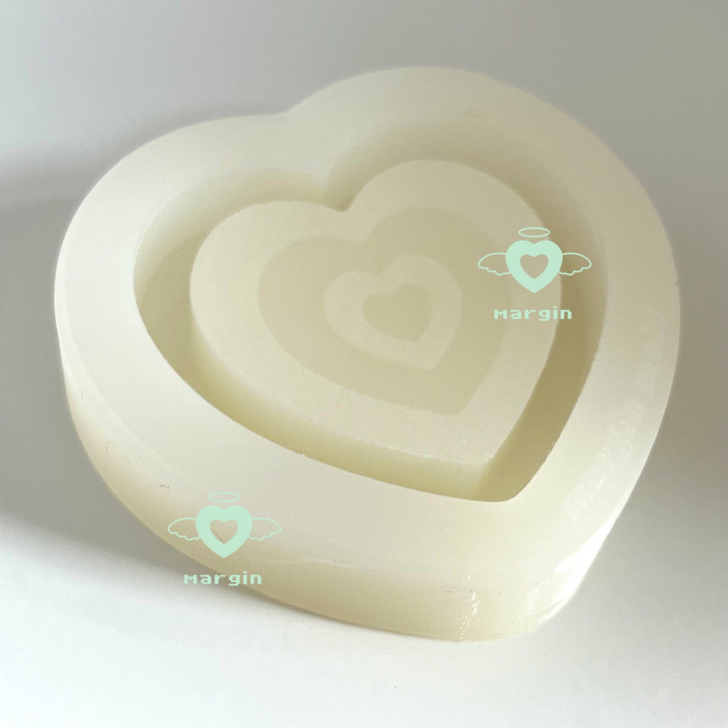 SK063 powerpuff heart shaker mold, backed, acrylic, shiny