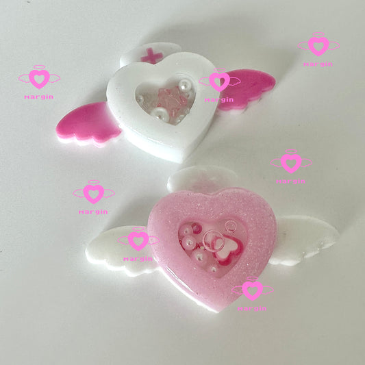 SK042 nurse angel heart shaker mold, backed, 3d print, matte