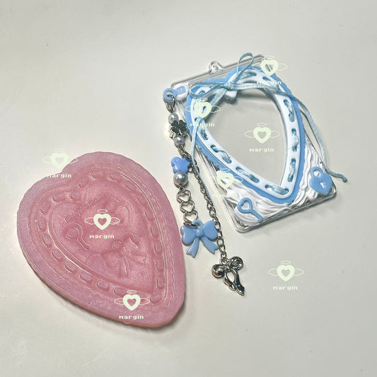 b068 bits mold heart lace frame, 3d print, shiny