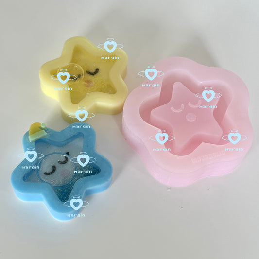 SK170 moonholic, sleepy star shaker mold, acrylic, shiny