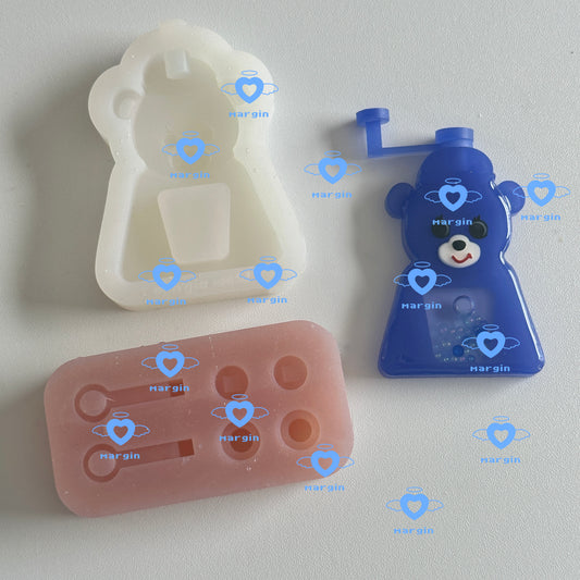 SK149 Kyorochan Bear Shaved Ice Machine shaker mold, backed, 3d print, matte