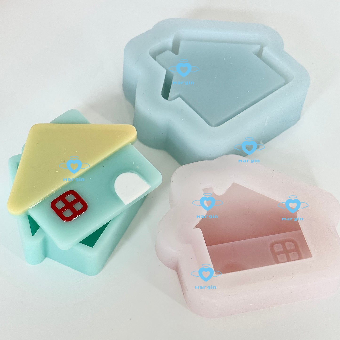 k038 mini home trinket box mold, shiny