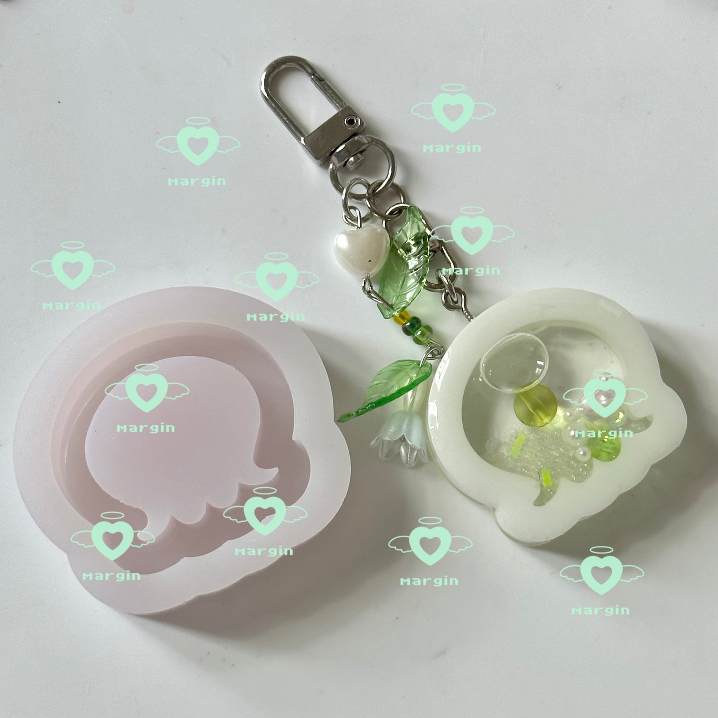 SK056 SK057 lily of the valley shaker mold, backed, acrylic, shiny