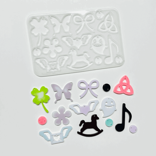 F020 clover butterfly ribbon bow parts mold